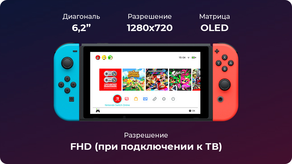 Игровая приставка Nintendo Switch OLED 64 ГБ Mario Red Edition